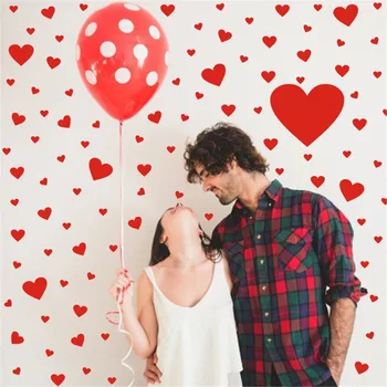 Креативная наклейка на холодильник на оконном стекле в День Святого Валентина, красные самоклеящиеся наклейки на стену с любовным Купидоном, украшение для домашней вечеринки из ПВХ