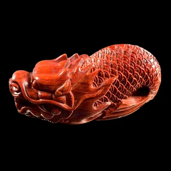 Кровавый сандал Деревянная Скульптура Из Настоящего Дерева Коллекция Деревянных Статуй Традиционная Китайская Скульптура Животного мифический дракон