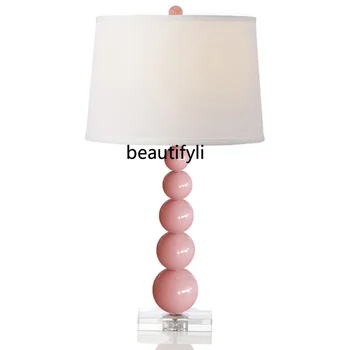 Лампа из розового хрусталя, имитация мрамора, Настольная лампа Beauty Club, Декоративные светильники для комнаты для девочек