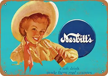 Металлическая Вывеска - Nesbitt's Orange Drink - Винтажный Декор стен для Кафе-бара, Паба, Домашнего Украшения Пива, Поделки