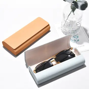 Металлическая коробка для очков Простой защитный рукав из искусственной кожи Футляр для очков Коробка для хранения солнцезащитных очков Для женщин