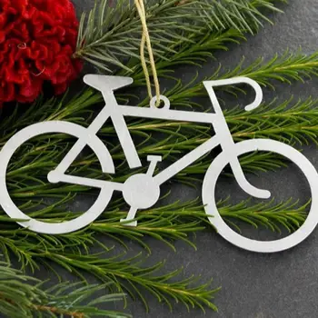 Металлические велосипедные украшения с подвесной веревкой, классическая велосипедная скульптура, украшение для Рождественской елки, Металлические велосипедные подвески