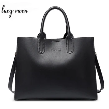 Модные Классические женские сумки, роскошная дизайнерская сумка-тоут 2019, большая вместимость, Высококачественная Черная кожаная сумка ZD1259