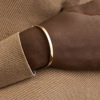 Модный простой браслет С-образной формы из нержавеющей стали для мужчин, пары, подходящие по цвету, браслет-манжета, Роскошные мужские ювелирные изделия, подарки