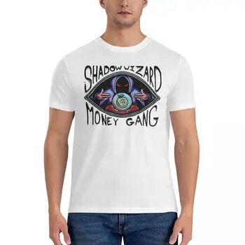 Мужская футболка с рисунком, винтажная футболка из чистого хлопка, короткий рукав, футболка Shadow Wizard Money Gang, одежда с круглым вырезом, 4XL 5XL