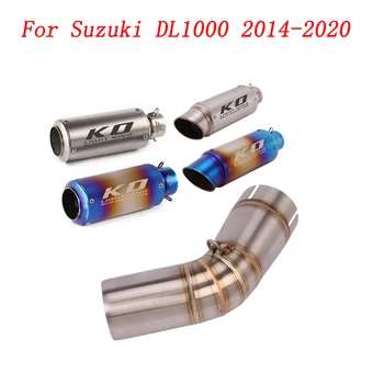 Накладная выхлопная труба мотоцикла со средним соединением и глушитель 51 мм Выхлопная система из нержавеющей стали для Suzuki DL1000 2014-2020
