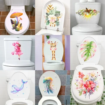 Наклейка с романтическими цветами для ванной комнаты, туалета, холодильника, шкафа, наклейка на стену, водонепроницаемые обои из ПВХ