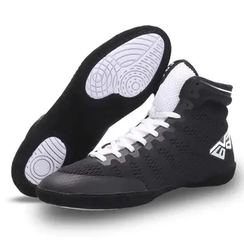 Новая дышащая тренировочная борцовская обувь, мужские белые черные легкие боксерские кроссовки, спортивная одежда для мужчин, борцовские кроссовки
