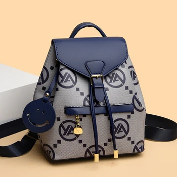 Новые женские рюкзаки с принтом, женская сумка большой емкости, модный дорожный маленький рюкзак на шнурке, дизайнерские сумки элитного бренда