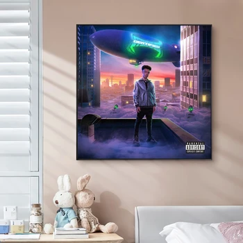 Обложка музыкального альбома Lil Mosey Холст, плакат, хип-хоп Рэпер, поп-музыка, Настенная живопись знаменитостей, Художественное оформление