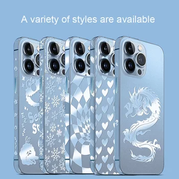 Обновите Прозрачную Матовую Пленку-Снежинку Для iPhone15 iPhone 15 14 13 Pro Max Plus 12 Mini Film Case Cover Decal Skin Protector Наклейка