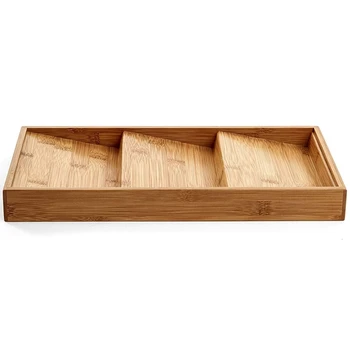 Органайзер для специй, 3-Ярусный бамбуковый ящик для приправ, лоток для кухонных принадлежностей, держатель для хранения в виде ящика
