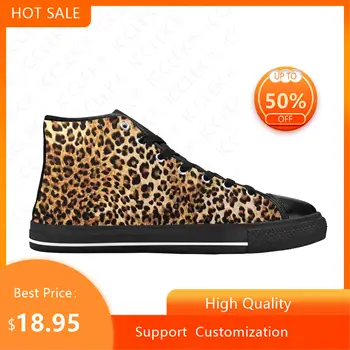 Пантера с леопардовым принтом, Модная повседневная тканевая обувь с высоким берцем, Удобные Дышащие мужские и женские кроссовки с 3D-принтом.