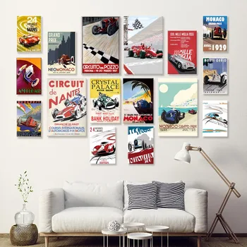 Плакат с гоночной трассой, декоративная картина, современные настенные художественные картины, домашний декор Без рамки
