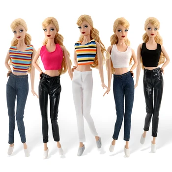 Повседневные модные штаны для кукольной одежды, жилет из двух предметов длиной 30 см, аксессуары для одевания кукол 1/6, игрушки для девочек