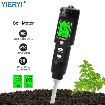 Портативный измеритель температуры почвы EC 2 в 1 Цифровой Тестер Инструмент измерения Инструмент анализа для тестирования посадки на садовой ферме