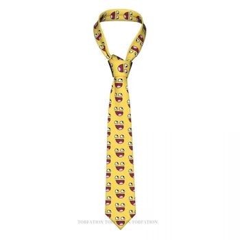 Потрясающий смайлик Пепе Лягушка Классический мужской галстук из полиэстера шириной 8 см с принтом, аксессуар для косплея, вечеринки