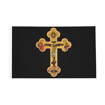 Православный Крест, Икона, христианский флаг, Наружный баннер, украшение из полиэстера, двухсторонние флаги размером 2x3, 3x5, 4x6 футов