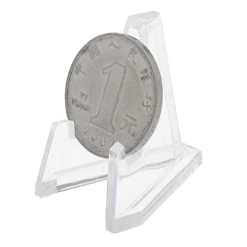 Прозрачный стеллаж Небольшой Мольберт для телефонной карты Акриловый держатель для дисплея монет Подставка для памятных монет Капсула Держатель медали