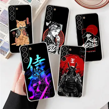 Прозрачный Чехол Для Samsung Galaxy S22 S23 S20 FE S21 S10 S9 Plus Note 20 Ultra 10 Lite Soft TPU Phone Shell Samurai Oni Mask
