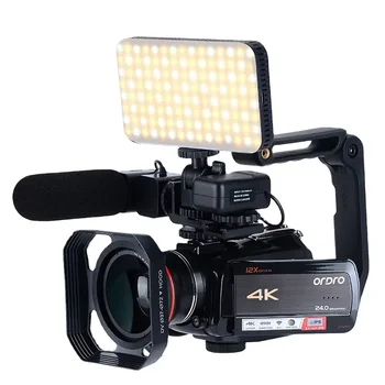 Профессиональная видеокамера ORDRO 4K UHD с прямой трансляцией, видеокамера для видеоблогинга на YouTube, Видеокамера