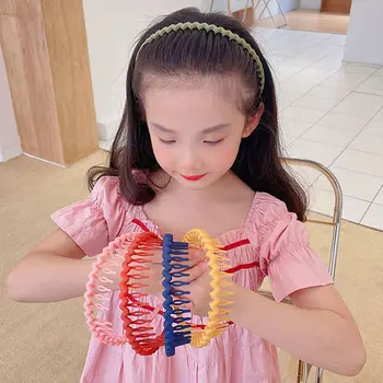 Ретро Винтажный пластиковый головной убор для мытья лица с зубной волной, обруч для волос в корейском стиле, повязка на голову для девочек, детский обруч для волос