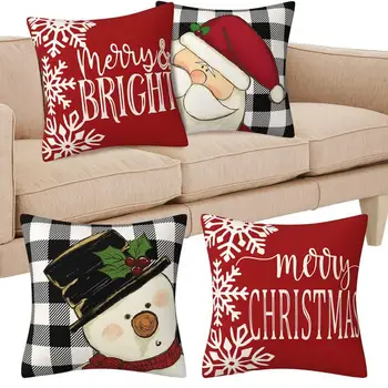 Ретро Рождественские подушки с Санта-Клаусом, чехлы для диванов для дома, декоративные наволочки 45x45 см