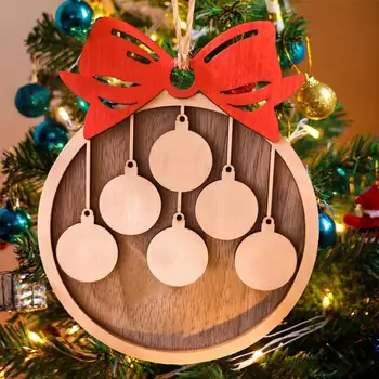 Рождественский кулон с выгравированным названием Прочное деревянное подвесное украшение для праздничного оформления