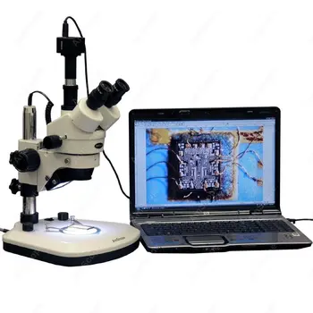 Светодиодный Тринокулярный Стереомикроскоп-AmScope Поставляет 7X-45X Новый Светодиодный Тринокулярный Стереоскопический Зум-микроскоп + 1,3-Мегапиксельная Цифровая камера