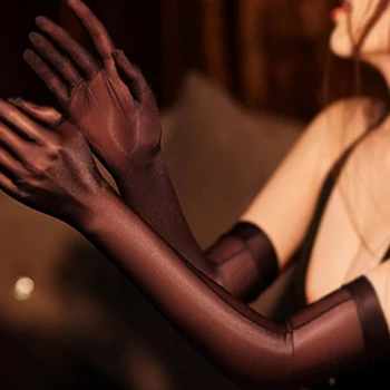 Сексуальные женские масляные глянцевые блестящие перчатки Прозрачные Прозрачные перчатки с пятью пальцами Солнцезащитный крем для вождения Свадебное очарование Элегантная перчатка