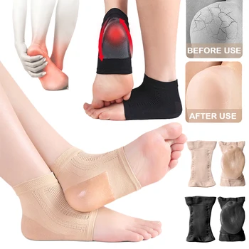 Силиконовые увлажняющие носки для пяток, для ног, для снятия боли при сухих трещинах, Пяточной шпоре, Подошвенном фасциите, носки для защиты пятки