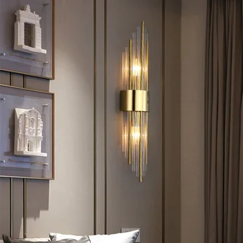 Современные светодиодные золотые настенные светильники Nordic Luxury Indoor Wall Lighting Украшение дома для гостиной, спальни, прикроватной тумбочки, лестницы, настенный светильник