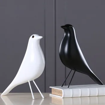 Современный минималистичный орнамент из смолы Eames bird Nordic home soft decoration креативные черно-белые украшения из смолы big bird