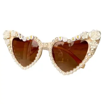 Солнцезащитные очки для невесты, винтажные солнцезащитные очки для новобрачных, жемчужно-розовые солнцезащитные очки, модные очки для женщин, свадебный девичник