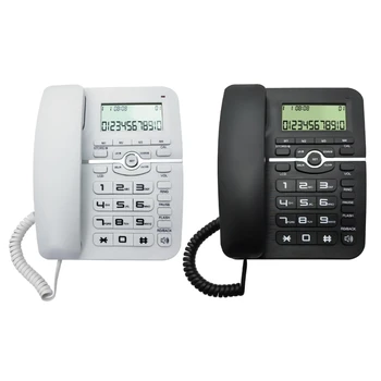 Телефон с Большой кнопкой для Стационарной Торговой линии Eldly Crystal, Настольный Дисплей Вызывающего Абонента, Проводной Телефон для Домашнего Офиса, Отеля