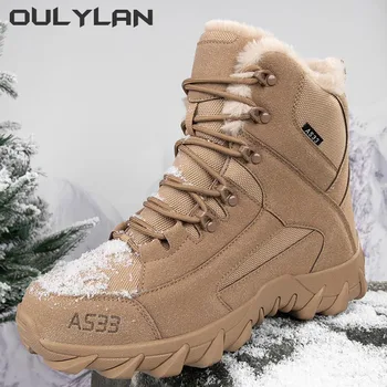 Уличные военные ботинки для мужчин и женщин, Тактические ботинки, зимние Теплые Походные снегоступы, модные армейские кроссовки для пешего туризма в пустыне