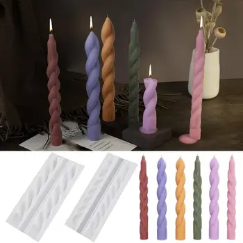 Форма для свечи со спиральной конусностью, сделай сам, длинная Шестовая Витая Силиконовая форма для свечей, Инструменты для домашнего декора ручной работы, Принадлежности для изготовления свечей, ремесла