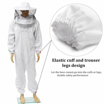 Шапка на молнии, защитная одежда для всего тела, безопасность пчеловода, Вентилируемый начинающий с капюшоном-вуалью, костюм для пчеловодства Дома