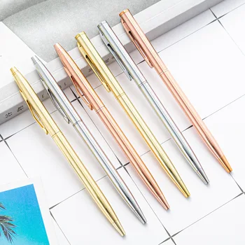 Шариковая ручка Nordic Gold из розового золота, латунная атомно-нейтральная ручка, офисная ручка для подписи, рекламная ручка