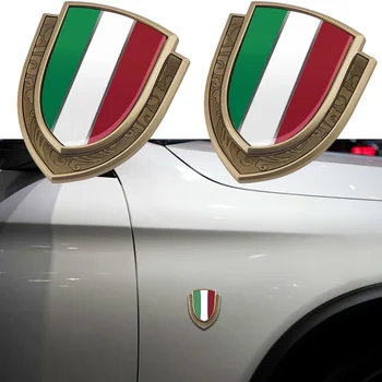 Щит Флага Италии Наклейка с Логотипом Сбоку Кузова Автомобиля для Укладки Ford Fiat Ferrari Maserati Alfa Romeo Giulia Stelvio Giulietta 156